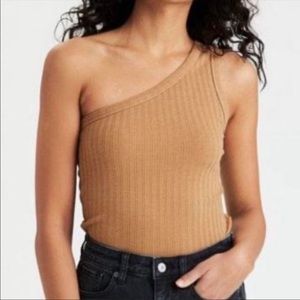WHITE American eagle one shoulder tank top
